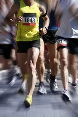 Keuken foto achterwand Joggen Marathon runners - blurred motion
