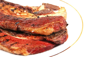 roast meat on white dish