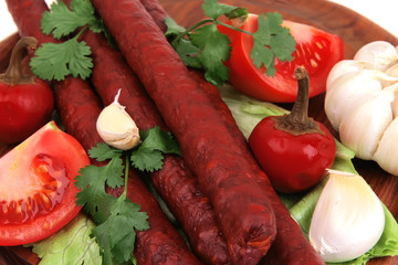 ready to eat thick red sausages