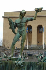 Göteborg Götaplatsen mit Poseidon-Statur