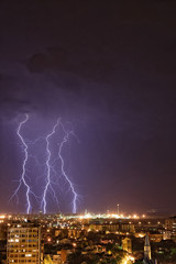 Thundershower and lightning