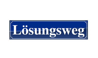 Stra&szlig;enschild - L&ouml;sungsweg