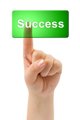 Hand and button Success