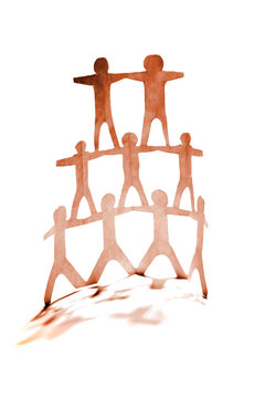 Human Pyramid Team On White Background