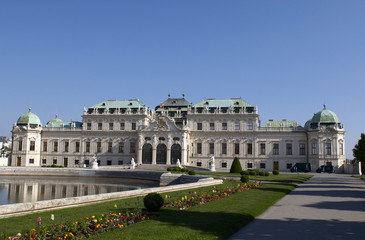 Fototapeta na wymiar The Belvedere is a baroque palace
