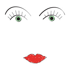 visage femme yeux verts