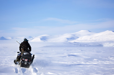 Winter Snowmobile Landscape