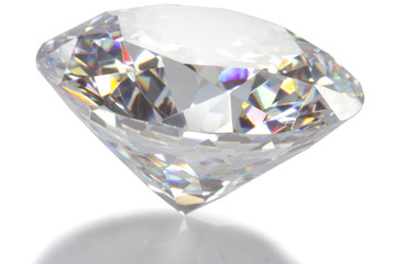 Single diamond isolated on white.