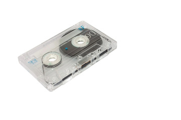 Obraz premium Transparent Compact Cassette isolated on white