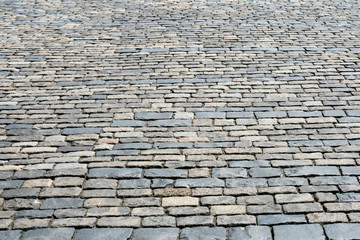 Cobblestone pavement at Red Square in Moscow, Russia