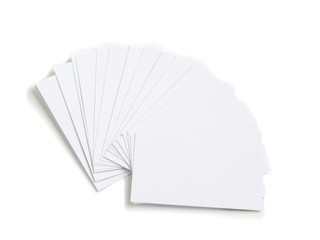 Set of white empty cards