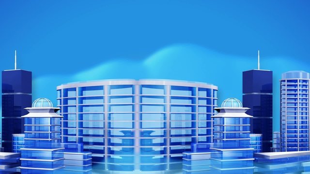 Travelling ville 3d bleue