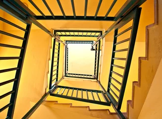 Deurstickers staircase. bottom view © Oleg Golovnev