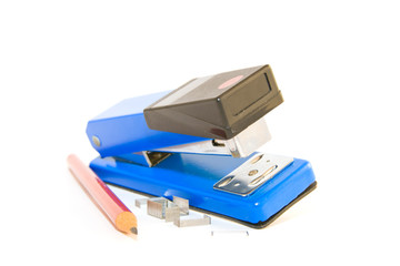 Stapler with Staples and Pencil