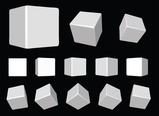 3d white cubes