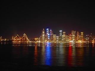 Fototapeta premium sydney skyline bei nacht