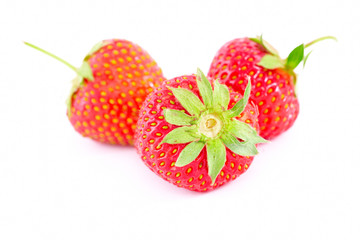Fresh srawberries, isolated on white
