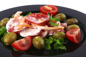 tomatoes salad and olives