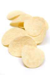 Potato chips isolated on white