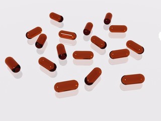 red medical capsules background