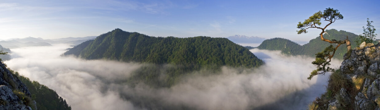 Sunrise at Sokolica in Pieniny, Poland.