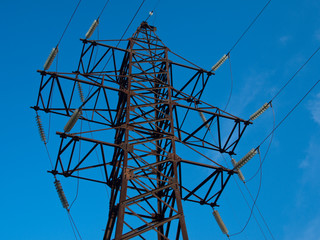 Power line against the sky background