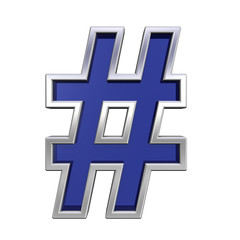 Number mark from blue glass with chrome frame alphabet set