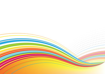abstract background made of Colorful Rainbow curved lines
