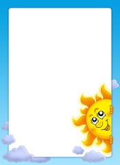 Fototapeta premium Frame with lurking Sun