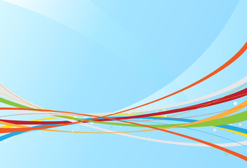 Obraz premium blue abstract background made of colorful curved lines