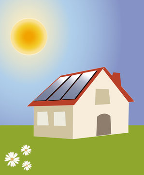 Energies renouvelable-maison et panneaux solaire