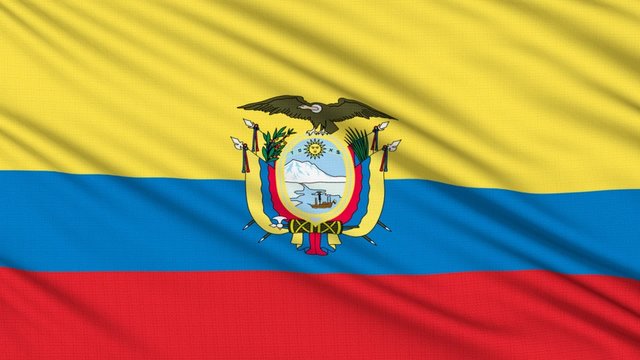 Ecuadorian Flag, with real structure of a fabric