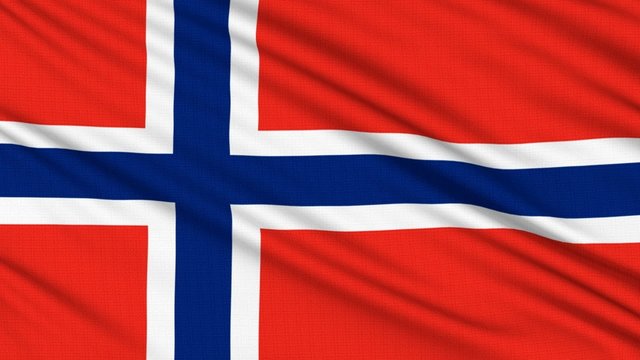 Norwegian Flag, with real structure of a fabric
