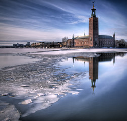 City hall Stockholm, in winter.