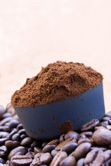 kaffee-pulver,frisch gemahlen
