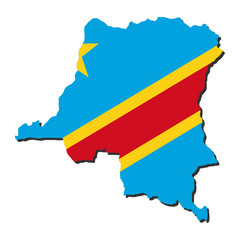 Obraz premium Democratic Republic of Congo map flag