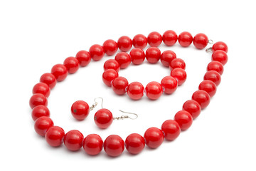 Color beads isolated on white