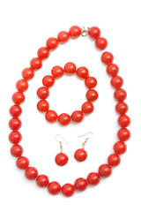 Color beads isolated on white