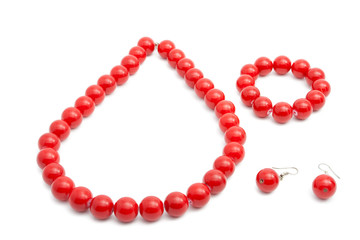 Color beads isolated on white