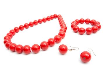 Color beads isolated on white