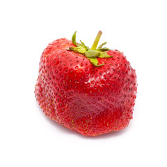One strawberry isolated on white