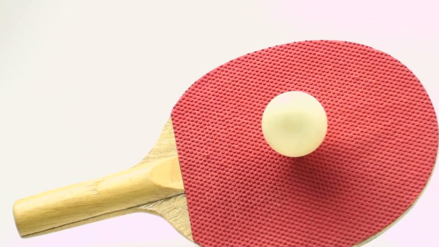 Ping pong paddle and ball zoom out - HD