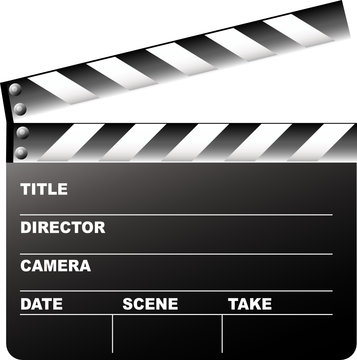 Filmklappe mit Text