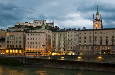 Fototapeta na wymiar Salzburg at sunset