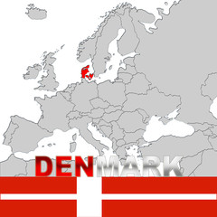 DENMARK MAP NAD FLAG