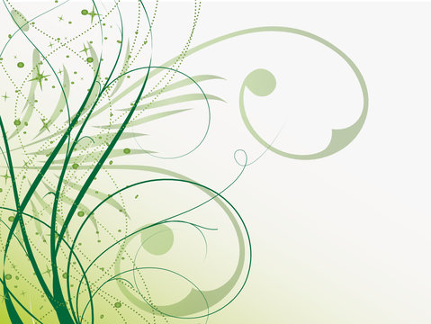 arabesque floral fluo vert