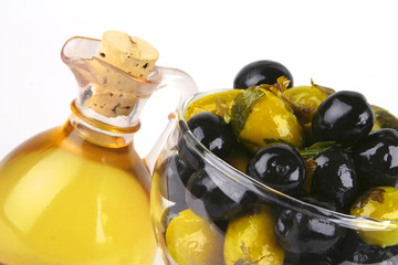 olive oil and olives