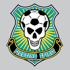 Signet fussball totenkopf
