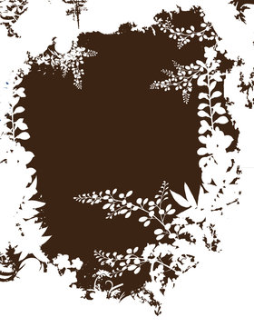 cadre floral noir et blanc