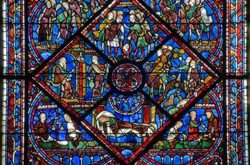 Foto op Plexiglas anti-reflex Glas in lood Glas in lood, Chartres